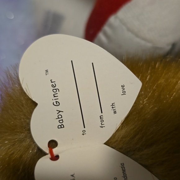 Vintage TY Beanie Baby Ginger 1996 Large Soft Plush Toy Teddy Bear with Tags - Picture 10 of 10